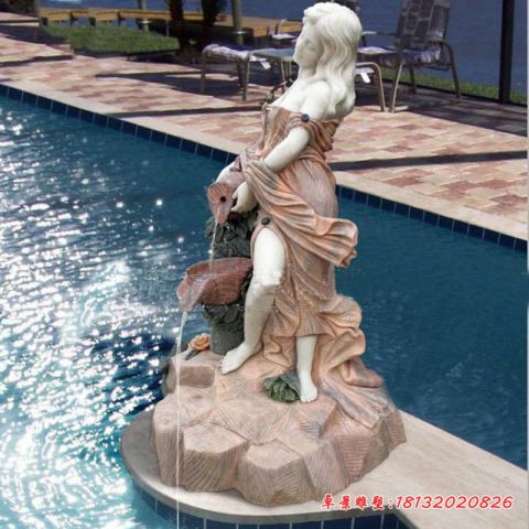 汉白玉拼接西方美女石雕