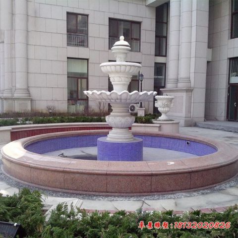 小区欧式三层石雕喷泉