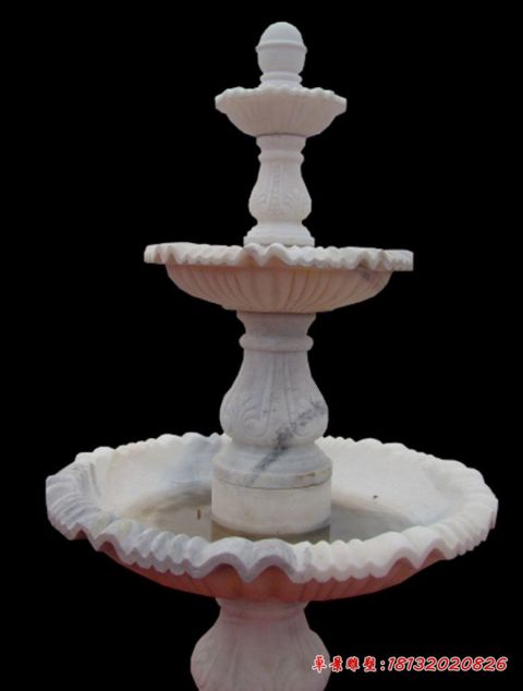 小区简约三层喷泉石雕