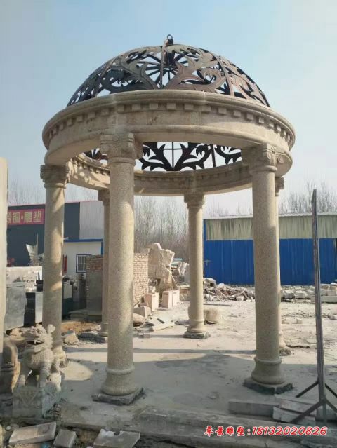 欧式小区圆顶凉亭石雕