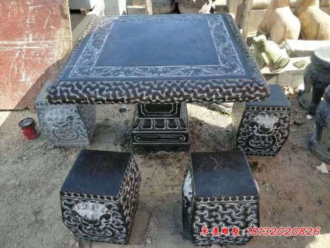 青石仿古方桌凳石雕