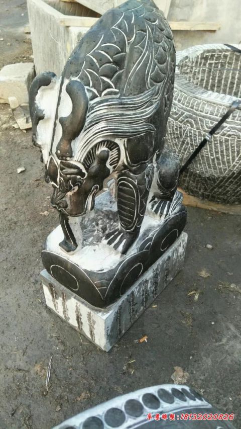 门前仿古避水兽石雕