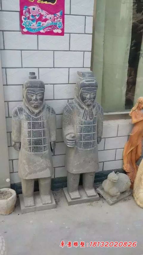 景区青石仿古兵马俑石雕