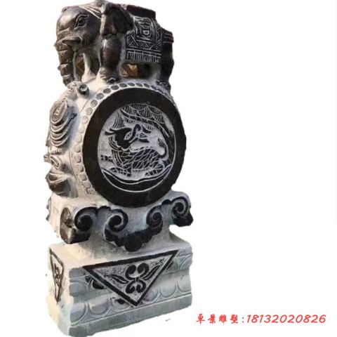 门前青石仿古大象门墩