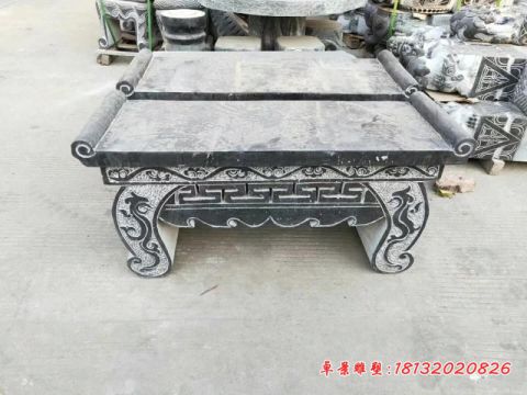 青石仿古长条桌凳