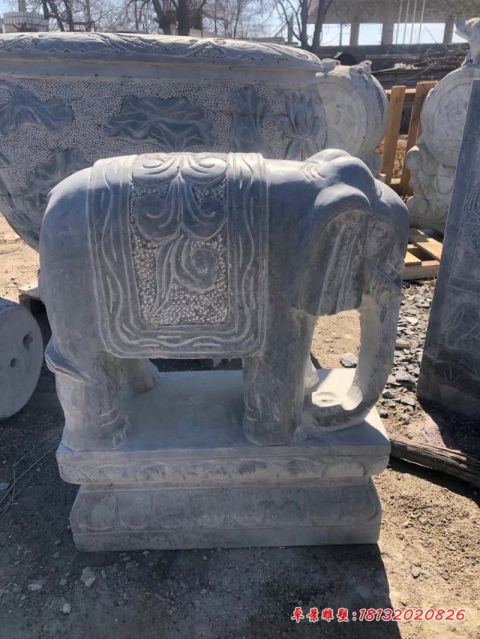 门口青石仿古石雕象