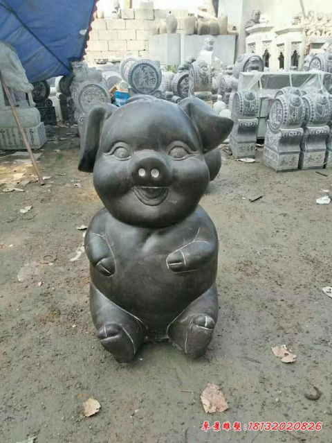 公园动物卡通猪石雕