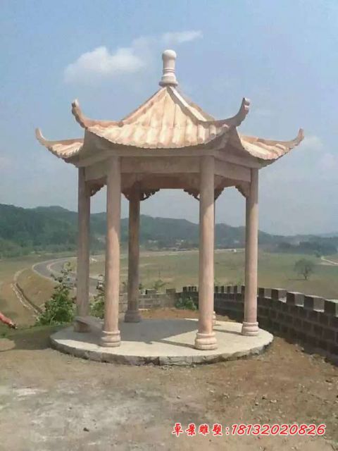 景区六角凉亭石雕