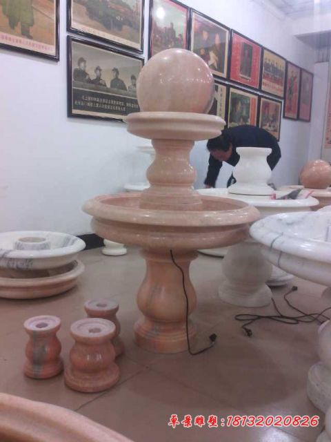 双层晚霞红风水球喷泉