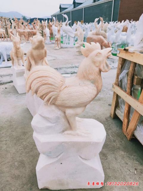 晚霞红公园石雕十二生肖