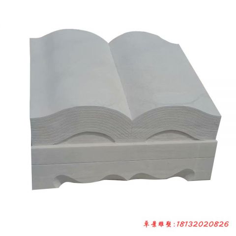 草白玉校园书籍石雕