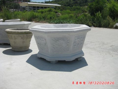 庭院大理石八角水缸石雕
