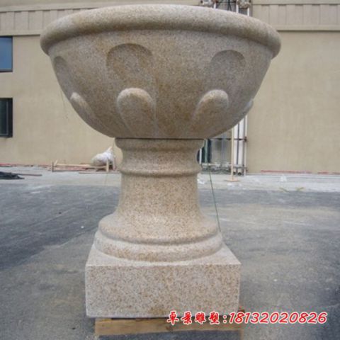 别墅景观石雕花盆