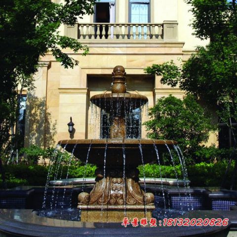别墅水景双层喷泉石雕