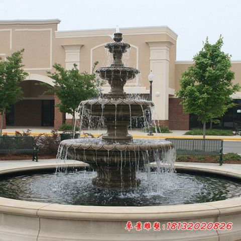 小区多层喷泉石雕