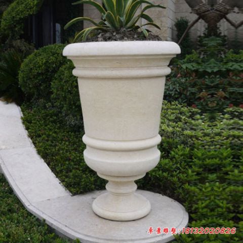 小区景观石雕花盆