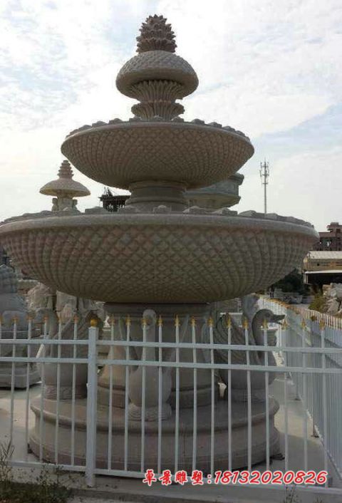 小区菠萝造型喷泉石雕