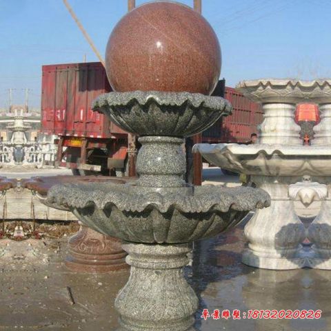 财源滚滚双层风水球石雕