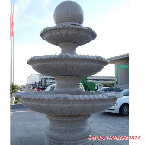 企业大理石三层风水球石雕