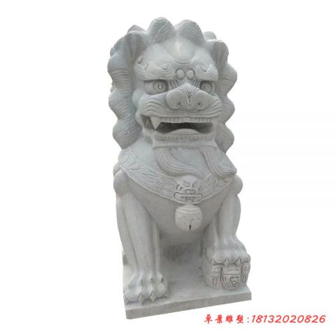 企业门前大理石狮子石雕
