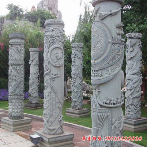 景区大理石文化柱石雕