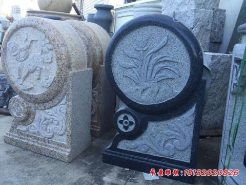 门口仿古抱鼓石门墩