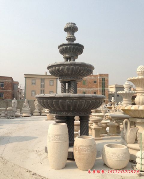 公园欧式多层喷泉石雕