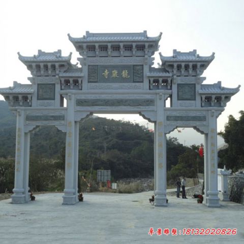 三门仿古寺庙牌坊石雕