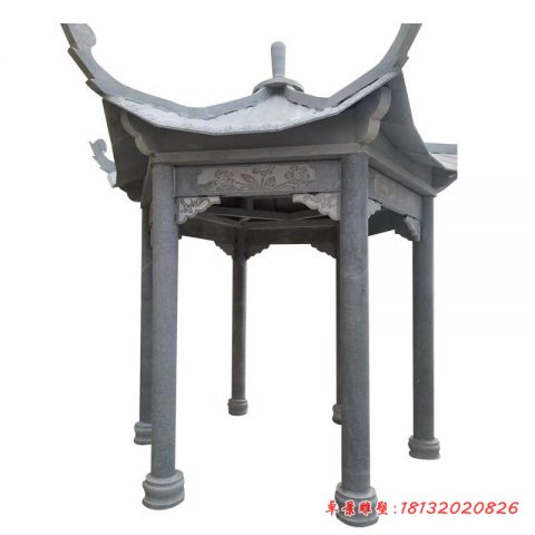 园林仿古六角凉亭石雕