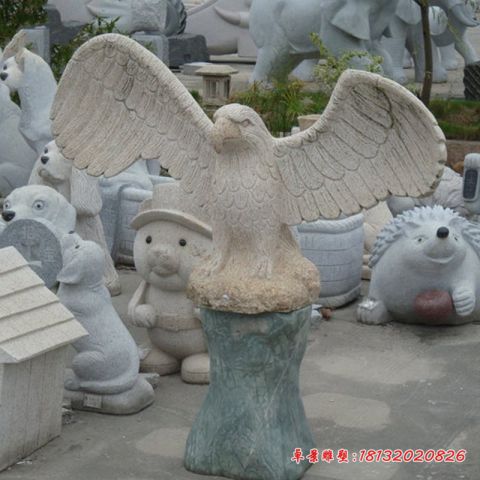 企业展翅的老鹰石雕