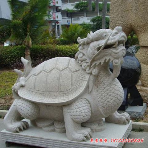 景区大理石龙龟石雕