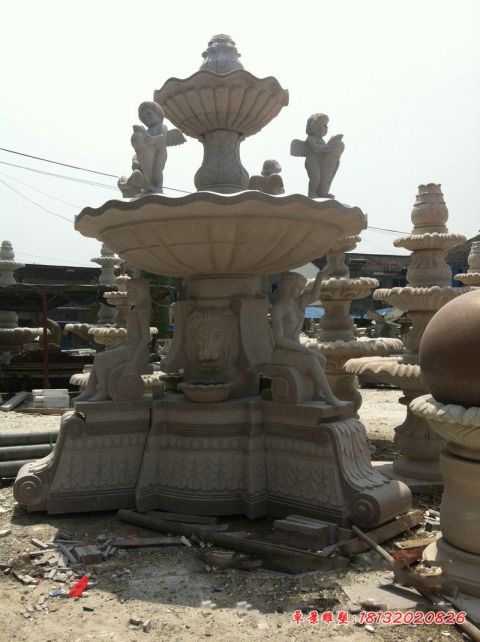 广场西方人物欧式喷泉石雕