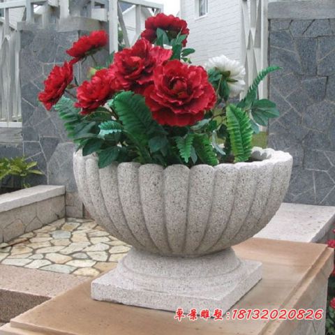 庭院大理石花盆石雕