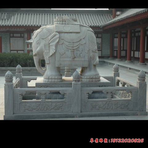 寺庙大理石大象石雕