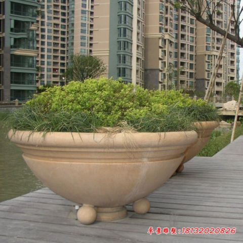 砂岩小区欧式花盆石雕