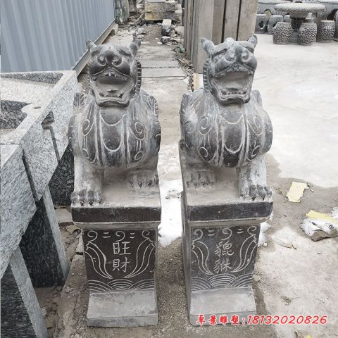 古代神兽青石旺财貔貅石雕