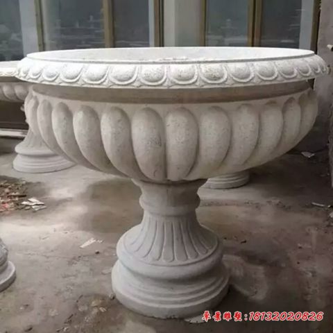 大理石小区景观花盆石雕