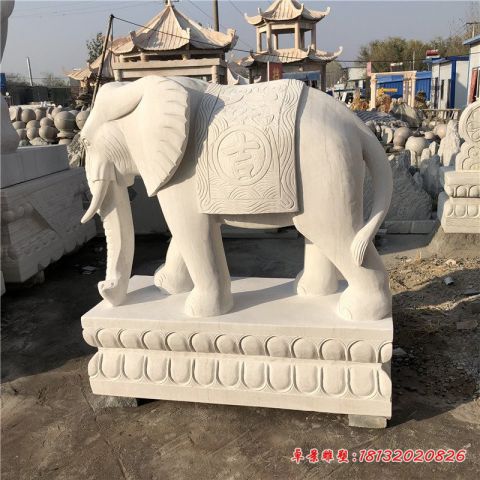 吉祥如意大理石大象