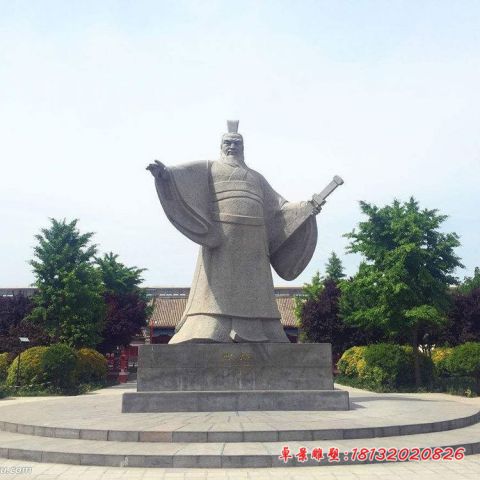 景区名人曹操石雕