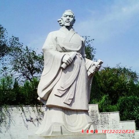 景区古代人物荆轲石雕