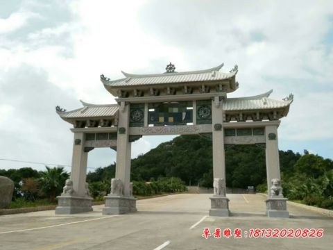 寺庙山门大理石牌坊石雕