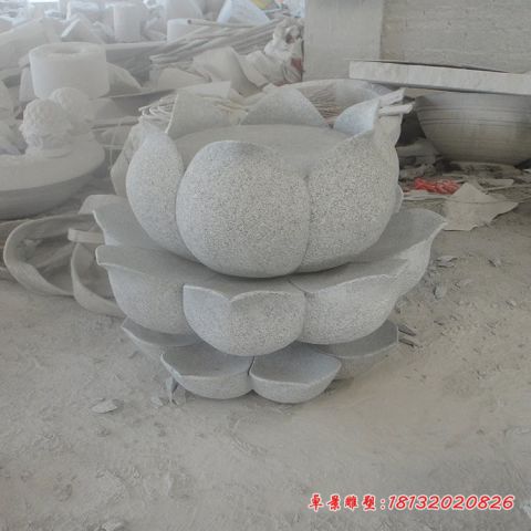 公园大理石莲花石雕