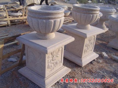 公园景观大理石花盆