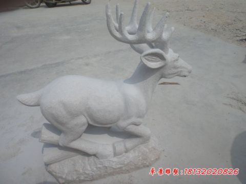 公园大理石梅花鹿石雕