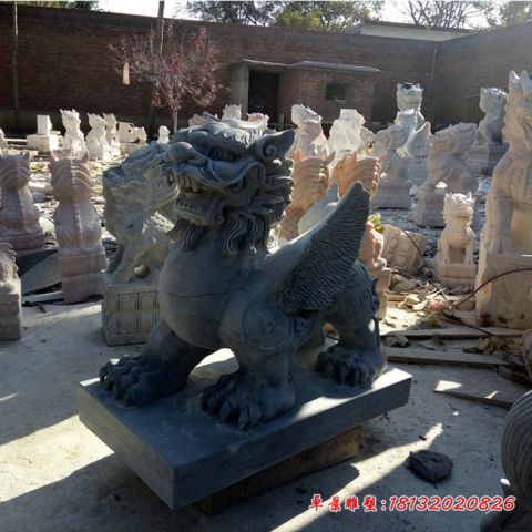 大理石门前镇宅貔貅石雕