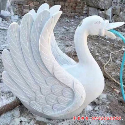小区大理石抽象天鹅石雕