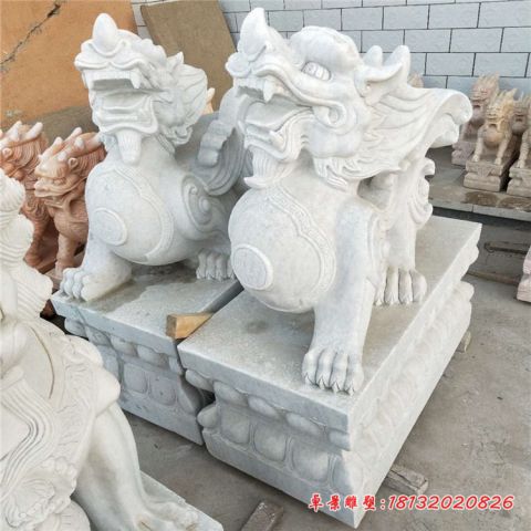 企业门前大理石貔貅石雕