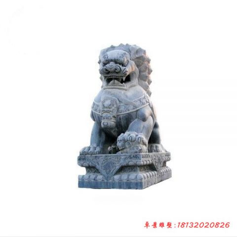 大理石门前中式狮子石雕