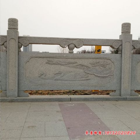 公园大理石天鹅浮雕石栏板