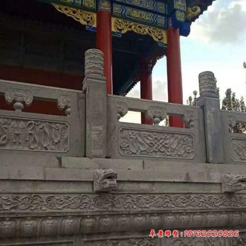 寺庙法器浮雕石雕栏板